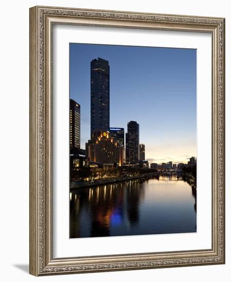 City Centre and Yarra River at Dusk, Melbourne, Victoria, Australia, Pacific-Nick Servian-Framed Photographic Print