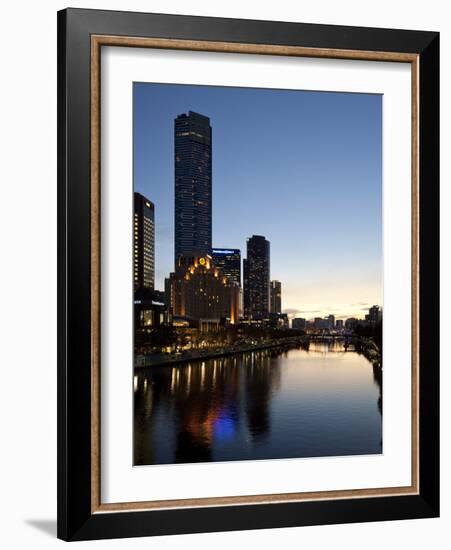 City Centre and Yarra River at Dusk, Melbourne, Victoria, Australia, Pacific-Nick Servian-Framed Photographic Print