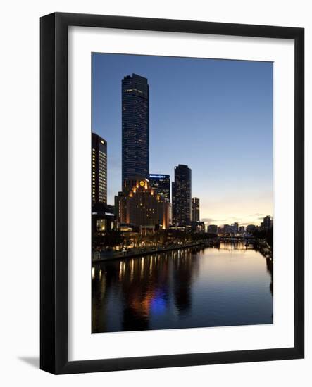 City Centre and Yarra River at Dusk, Melbourne, Victoria, Australia, Pacific-Nick Servian-Framed Photographic Print