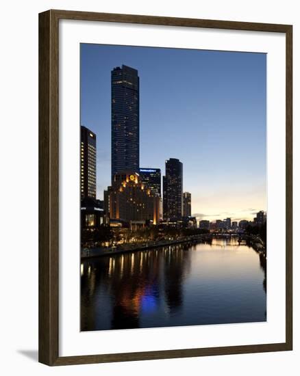 City Centre and Yarra River at Dusk, Melbourne, Victoria, Australia, Pacific-Nick Servian-Framed Photographic Print