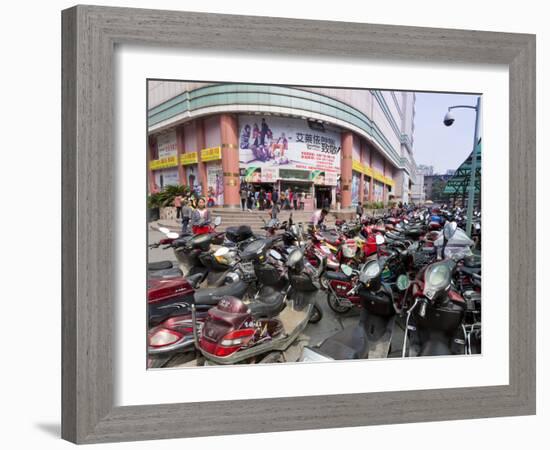 City Centre Scooters, Chengdu, Sichuan Province, China, Asia-Neale Clark-Framed Photographic Print