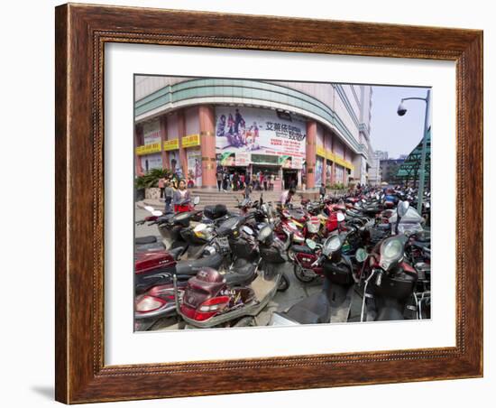 City Centre Scooters, Chengdu, Sichuan Province, China, Asia-Neale Clark-Framed Photographic Print