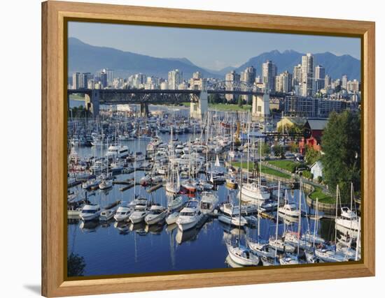 City Centre Seen Across Marina in Granville Basin, Vancouver, British Columbia, Canada-Anthony Waltham-Framed Premier Image Canvas