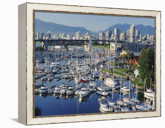 City Centre Seen Across Marina in Granville Basin, Vancouver, British Columbia, Canada-Anthony Waltham-Framed Premier Image Canvas