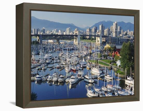 City Centre Seen Across Marina in Granville Basin, Vancouver, British Columbia, Canada-Anthony Waltham-Framed Premier Image Canvas