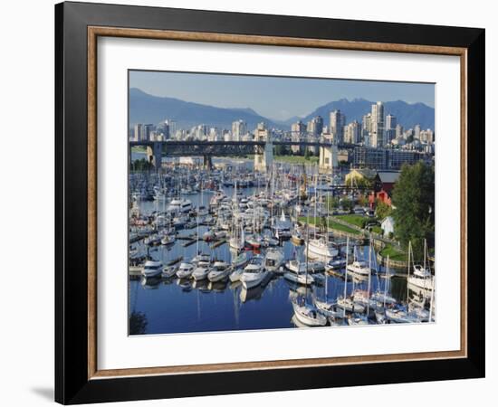 City Centre Seen Across Marina in Granville Basin, Vancouver, British Columbia, Canada-Anthony Waltham-Framed Photographic Print