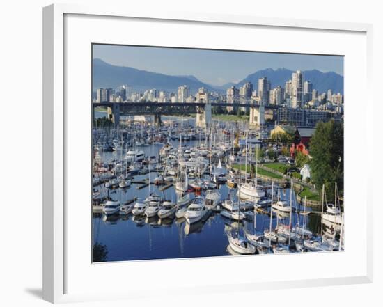 City Centre Seen Across Marina in Granville Basin, Vancouver, British Columbia, Canada-Anthony Waltham-Framed Photographic Print