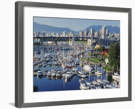 City Centre Seen Across Marina in Granville Basin, Vancouver, British Columbia, Canada-Anthony Waltham-Framed Photographic Print