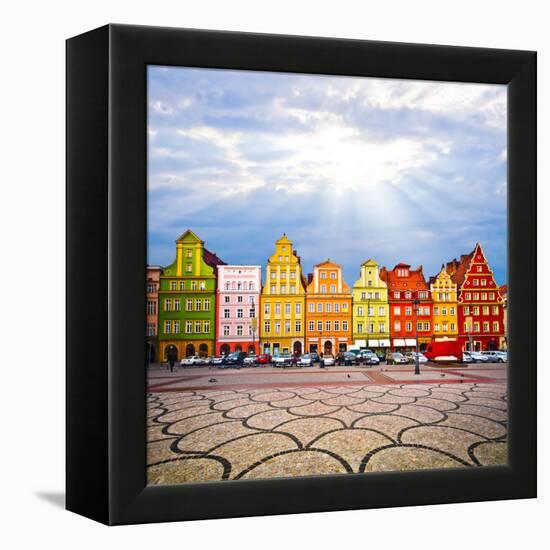 City Centre, Solny Square Tenements (Rynek) , Wroclaw Poland-Pablo77-Framed Stretched Canvas