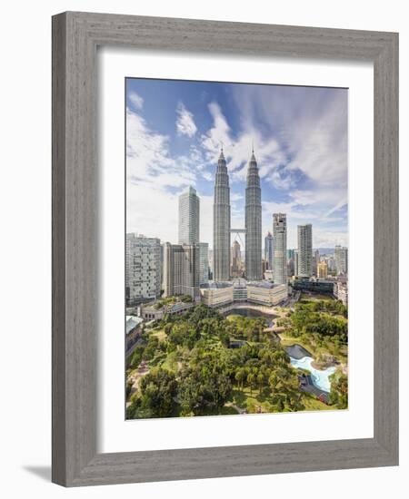 City Centre with KLCC Park Convention/Shopping Centre and Petronas Towers, Kuala Lumpur, Malaysia-Gavin Hellier-Framed Photographic Print