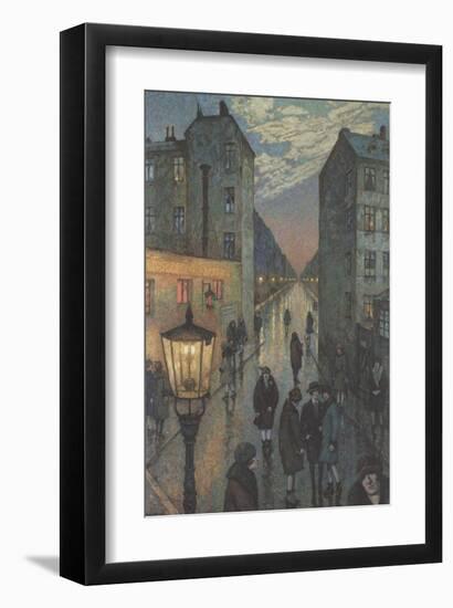 City Corner-Hans Baluschek-Framed Art Print