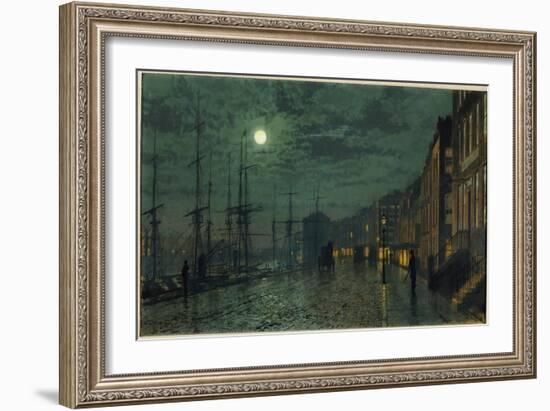 City Docks by Moonlight-John Atkinson Grimshaw-Framed Giclee Print