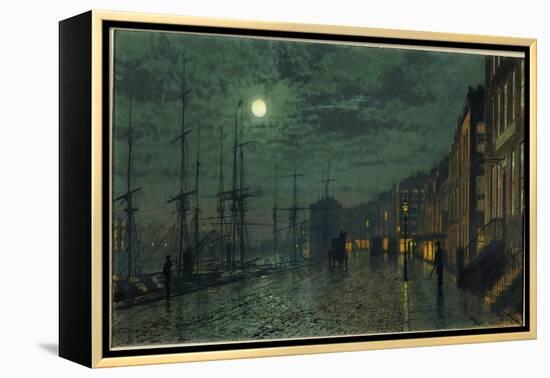 City Docks by Moonlight-John Atkinson Grimshaw-Framed Premier Image Canvas