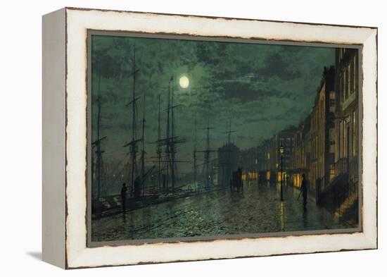 City Docks by Moonlight-John Atkinson Grimshaw-Framed Premier Image Canvas