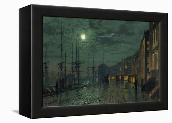 City Docks by Moonlight-John Atkinson Grimshaw-Framed Premier Image Canvas