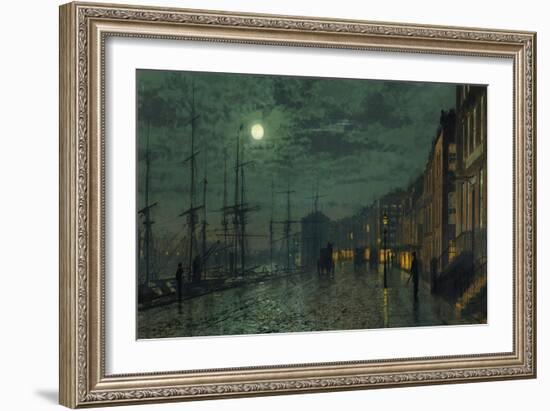 City Docks by Moonlight-John Atkinson Grimshaw-Framed Giclee Print