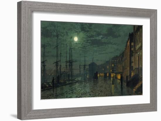 City Docks by Moonlight-John Atkinson Grimshaw-Framed Giclee Print