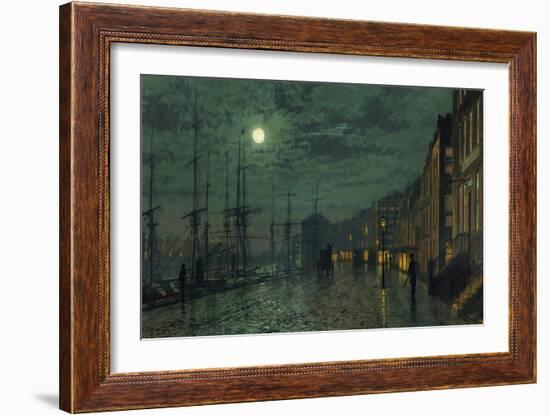 City Docks by Moonlight-John Atkinson Grimshaw-Framed Giclee Print