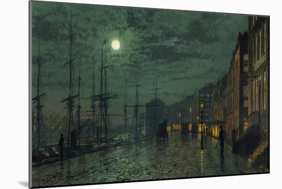 City Docks by Moonlight-John Atkinson Grimshaw-Mounted Giclee Print