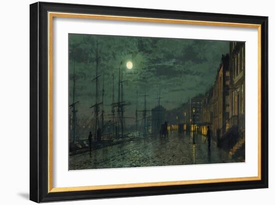 City Docks by Moonlight-John Atkinson Grimshaw-Framed Giclee Print