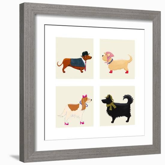 City Dogs and Country Dogs-Kate Mawdsley-Framed Art Print