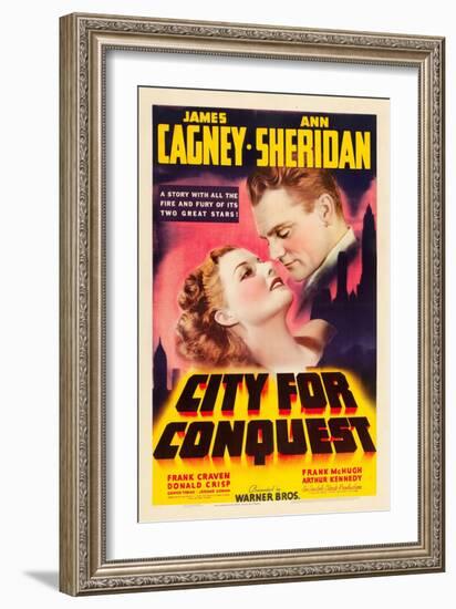 City For Conquest, Ann Sheridan, James Cagney, 1940-null-Framed Premium Giclee Print