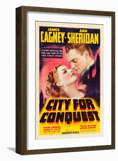 City For Conquest, Ann Sheridan, James Cagney, 1940-null-Framed Premium Giclee Print