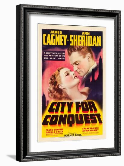 City For Conquest, Ann Sheridan, James Cagney, 1940-null-Framed Premium Giclee Print