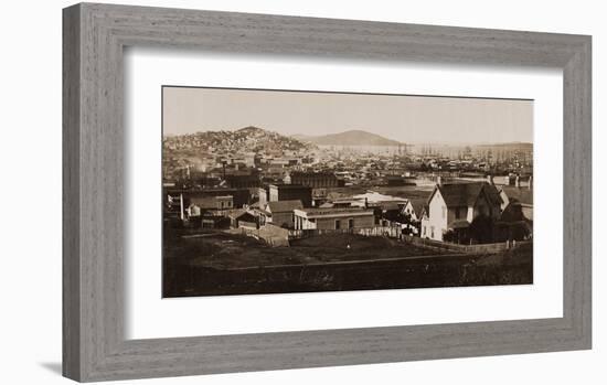 City Front from Rincon Hill, San Francisco, California, 1860-Carleton Watkins-Framed Art Print