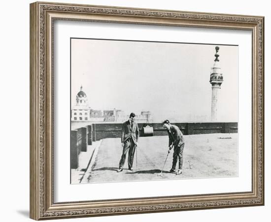 City Golfers Viewed from the Monument-null-Framed Photographic Print