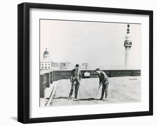 City Golfers Viewed from the Monument-null-Framed Photographic Print