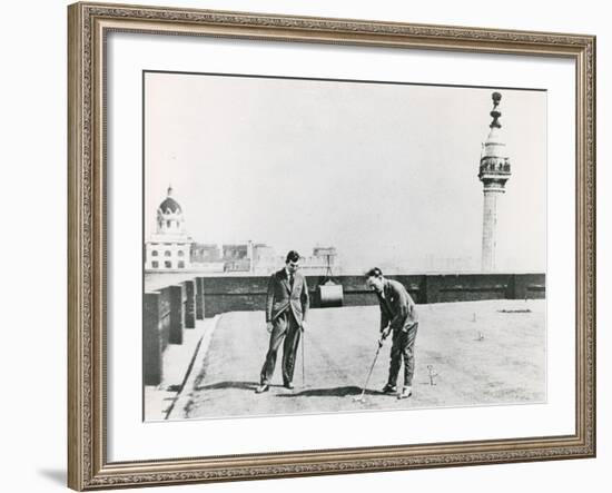 City Golfers Viewed from the Monument-null-Framed Photographic Print