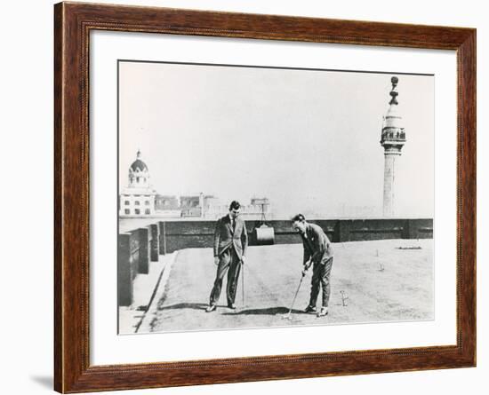 City Golfers Viewed from the Monument-null-Framed Photographic Print