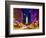 City Hall and Avenue of the Arts by Night, Philadelphia, Pennsylvania, United States-Philippe Hugonnard-Framed Photographic Print