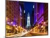 City Hall and Avenue of the Arts by Night, Philadelphia, Pennsylvania, United States-Philippe Hugonnard-Mounted Photographic Print