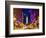 City Hall and Avenue of the Arts by Night, Philadelphia, Pennsylvania, US, White Frame-Philippe Hugonnard-Framed Art Print