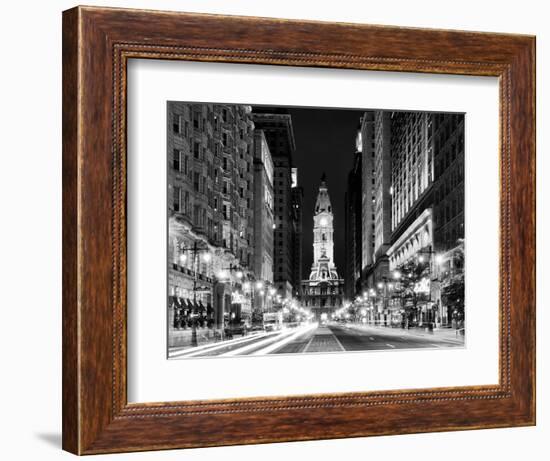 City Hall and Avenue of the Arts by Night, Philadelphia, Pennsylvania, US-Philippe Hugonnard-Framed Photographic Print