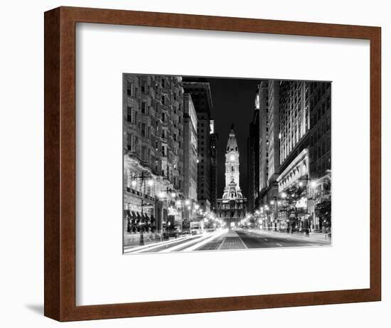 City Hall and Avenue of the Arts by Night, Philadelphia, Pennsylvania, US-Philippe Hugonnard-Framed Photographic Print