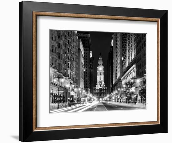 City Hall and Avenue of the Arts by Night, Philadelphia, Pennsylvania, US-Philippe Hugonnard-Framed Photographic Print