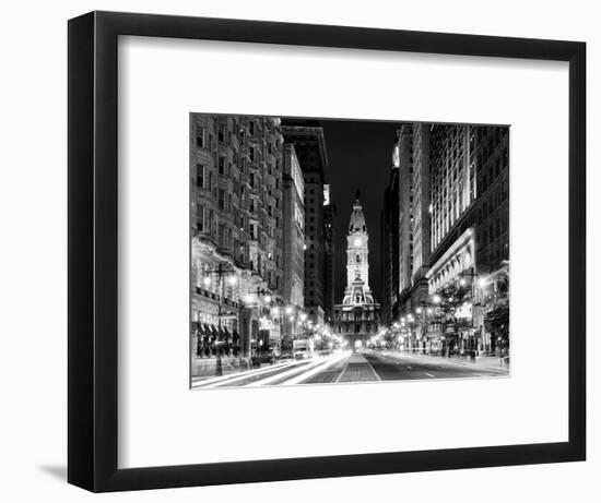 City Hall and Avenue of the Arts by Night, Philadelphia, Pennsylvania, US-Philippe Hugonnard-Framed Photographic Print