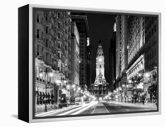 City Hall and Avenue of the Arts by Night, Philadelphia, Pennsylvania, US-Philippe Hugonnard-Framed Premier Image Canvas