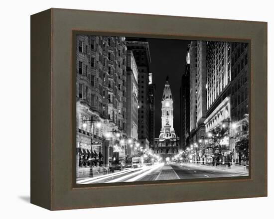 City Hall and Avenue of the Arts by Night, Philadelphia, Pennsylvania, US-Philippe Hugonnard-Framed Premier Image Canvas