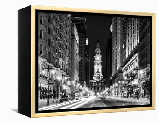 City Hall and Avenue of the Arts by Night, Philadelphia, Pennsylvania, US-Philippe Hugonnard-Framed Premier Image Canvas