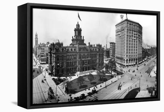 City Hall and Campus Martius, Detroit-null-Framed Premier Image Canvas
