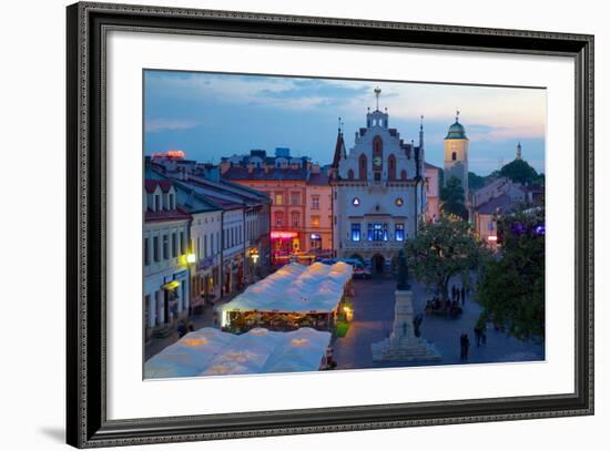 City Hall at Dusk, Market Square, Old Town, Rzeszow, Poland, Europe-Frank Fell-Framed Photographic Print