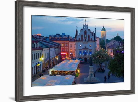 City Hall at Dusk, Market Square, Old Town, Rzeszow, Poland, Europe-Frank Fell-Framed Photographic Print