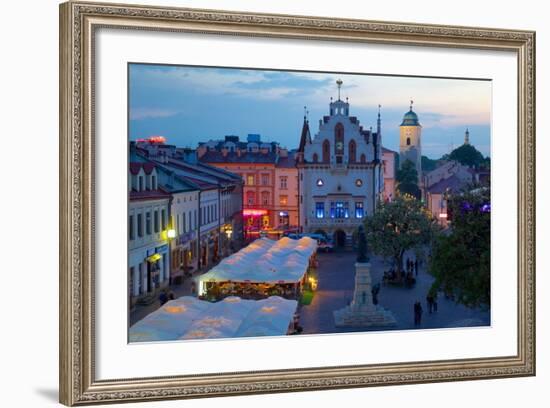 City Hall at Dusk, Market Square, Old Town, Rzeszow, Poland, Europe-Frank Fell-Framed Photographic Print