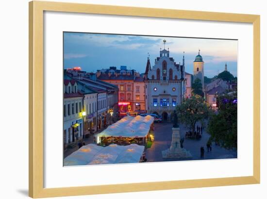 City Hall at Dusk, Market Square, Old Town, Rzeszow, Poland, Europe-Frank Fell-Framed Photographic Print