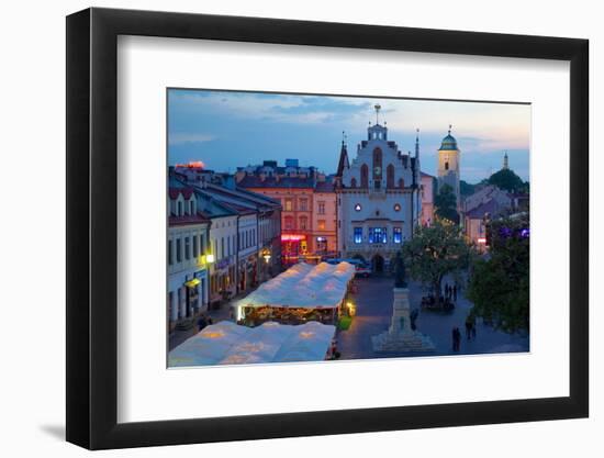 City Hall at Dusk, Market Square, Old Town, Rzeszow, Poland, Europe-Frank Fell-Framed Photographic Print