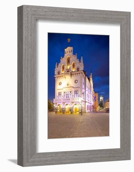 City Hall at Dusk, Market Square, Old Town, Rzeszow, Poland, Europe-Frank Fell-Framed Photographic Print